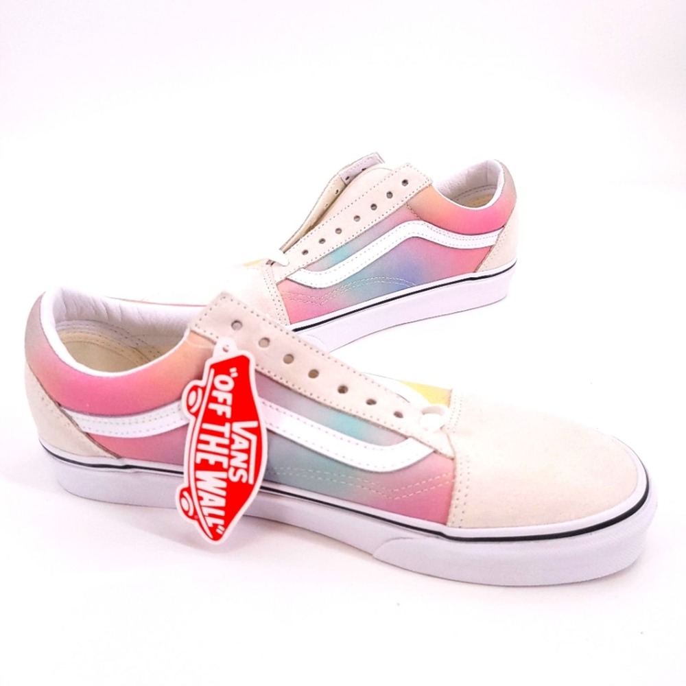 Old Skool Vans Pastel Pride Rainbow Sneakers Lace-Up Size 10
